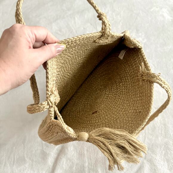 Magid Round Jute Tote Bag Shoulder Handbag Purse Shopper Boho Beach Straw Woven - Picture 4 of 10